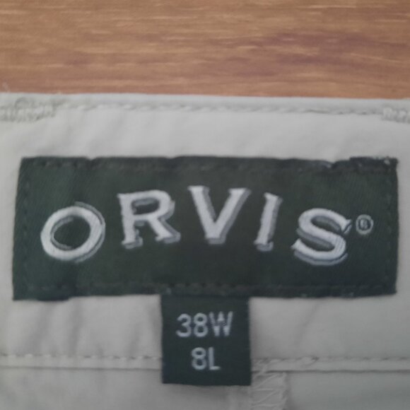 Orvis Cargo Men's Shorts  Multi Pocket Khaki Safari Fishing Camp size 38 - Picture 8 of 8